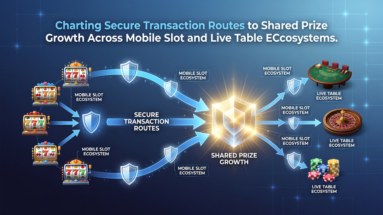 Illustration integrierter Schutzmechanismen bei mobilen Transaktionen für gemeinsame Preise in Slots und Live-Tischen