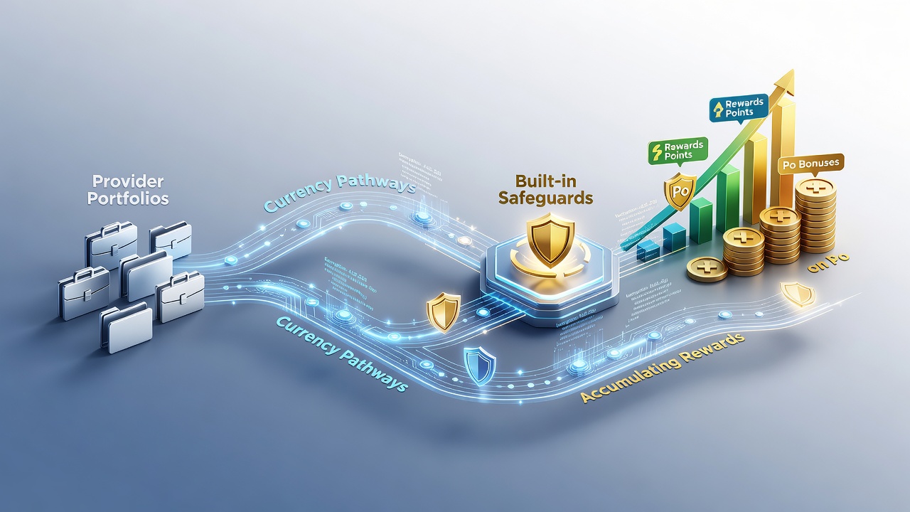 Illustration integrierter Schutzmechanismen in mobilen Transaktionssystemen für Belohnungsakkumulation