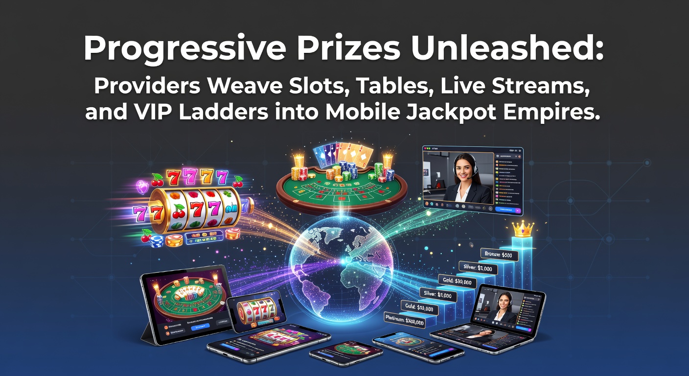 Dynamisches mobiles Casino-Interface mit progressiven Jackpots, die über Slots, Tischspielen und Live-Streams pulsieren
